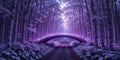 Cool Elegance A Purple and White Pathway Illuminating a Silver Forest Royalty Free Stock Photo