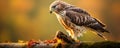 Regal bird of prey enjoying meal in its natural environment nature shot. Concept Wildlife Photography, Bird of Prey, Nature Royalty Free Stock Photo