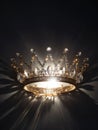 Regal Crown Bathed in Golden Light. Generative ai