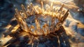 Regal Crown Bathed in Golden Light. Generative ai