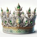 Regal Crown with Currency and Gemstones Royalty Free Stock Photo