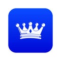 Regal crown icon blue vector