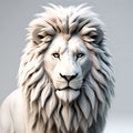 Regal 3D Render: Lion in Striking Detail on a White Background