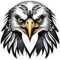 Eagle face tribal tattoo art isolated white transparent additional png Royalty Free Stock Photo