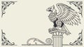 Regal Eagle on Pedestal, Heraldic Emblem Illustration, vector design Generative AI Royalty Free Stock Photo