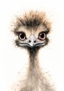 Regal Emu Gazing with Quiet Disdain: A Princess Procreate Illust