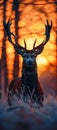 Regal Gaze: A Majestic Sunset in the Stag Woods