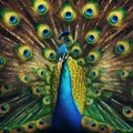 Regal peacock displaying its vibrant feathers Royalty Free Stock Photo
