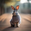 A regal rabbit in majestic clothing, posing for a portrait with a curious and alert expression3