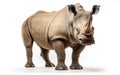 Regal Rhino on White Background Royalty Free Stock Photo