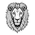 Regal Roar a Captivating Lion Head Illustration in Focus Clip art Design