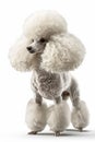 Regal Standard Poodle in Classic Show Clip Isolated on White. Generative ai