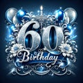 Diamond Jubilee 60th Birthday Regal Blue Design