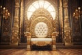 Luxurious gold pattern on a royal throne conveying