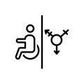 Black line icon for Regardless, all user and gender Royalty Free Stock Photo