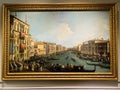 A Regatta on the Grand Canal by Canaletto at the Queen`s House museum in Greenwich London England