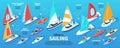 Regatta Isometric Infographic Set