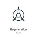 Regeneration outline vector icon. Thin line black regeneration icon, flat vector simple element illustration from editable sauna Royalty Free Stock Photo