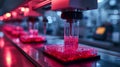 A regenerative medicine lab with 3D bioprinting, advancing organ transplantation and tissue engineering.