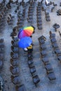 Rain during an open-air concert at Ort castle in Gmunden Royalty Free Stock Photo