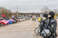 Police deployment at an anti-Corona demonstration for peace freedom self-determination in Regensburg, Germany