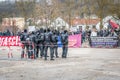 Police deployment at an anti-Corona demonstration for peace freedom self-determination in Regensburg, Germany