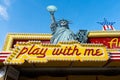 Regensburg, Bavaria, Germany, Mai 25, 2017 Statue of Liberty at a joyride at a folk festival