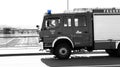 Regensburg, Bavaria, Germany, Mai 17, 2017, Voluntary fire brigade of Regensburg with flashing blue light Royalty Free Stock Photo