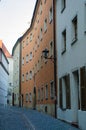 Regensburg, Bavaria, Germany - 11.11.2014: Streets of Bavarian Regensburg. This city is an example of a well-preserved large