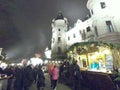 Regensburg, Germany 12.02.2018:he city\'s main Christmas market on the Neupfarrplatz