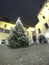 Regensburg, Germany 12.02.2018:he city\'s main Christmas market on the Neupfarrplatz