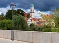 Regensburg. View of the old city embankment along the Danube. Royalty Free Stock Photo