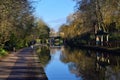 Regent`s Canal with bare trees in winter, London