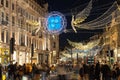 Regent Street in London at Christmas