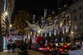 REGENT STREET, LONDON, ENGLAND- 14 November 2021: Regent Street Christmas lights 2021 Royalty Free Stock Photo