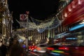 REGENT STREET, LONDON, ENGLAND- 14 November 2021: Regent Street Christmas lights 2021 Royalty Free Stock Photo