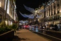 REGENT STREET, LONDON, ENGLAND- 14 November 2021: Regent Street Christmas lights 2021 Royalty Free Stock Photo