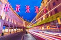 Regent Street in London, UK, at night Royalty Free Stock Photo