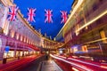 Regent Street in London, UK, at night Royalty Free Stock Photo