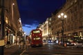 Regent street by night - London - UK Royalty Free Stock Photo