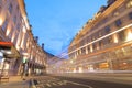 Regent street shopping night cityscape London UK Royalty Free Stock Photo