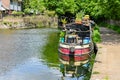 Regents Canal Narrow boats moorings in Mile End, London Royalty Free Stock Photo