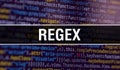 Regex with Abstract Technology Binary code Background.Digital binary data and Secure Data Concept. Software / Web Developer Royalty Free Stock Photo