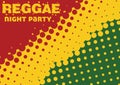 Reggae background with halftone effect. Vector pattern