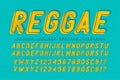 Reggae condensed display font popart design, alphabet, letters Royalty Free Stock Photo