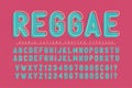 Reggae condensed display font popart design, alphabet, letters Royalty Free Stock Photo