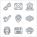 reggae line icons. linear set. quality vector line set such as fanny pack, clavinet, reggae, sound, reggae, pipe, beach house,