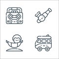 reggae line icons. linear set. quality vector line set such as van, hammock, pipe