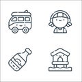 reggae line icons. linear set. quality vector line set such as beach house, beer, reggae woman