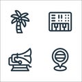 reggae line icons. linear set. quality vector line set such as jamaica, gramophone, synthesizer